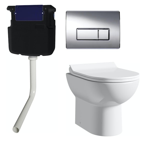 Orchard Eden contemporary back to wall toilet with soft close seat, concealed cistern and push plate