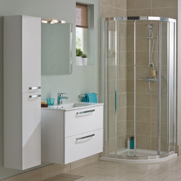 Ideal Standard Tempo complete gloss white furniture ensuite shower enclosure suite 800 x 800