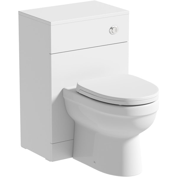 Orchard Elsdon white back to wall unit and Eden toilet with soft close seat
