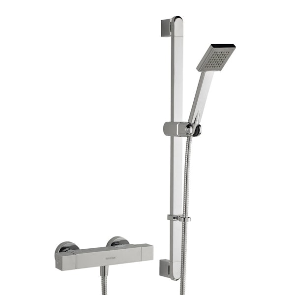 Bristan Quadrato thermostatic bar shower valve with slider rail kit