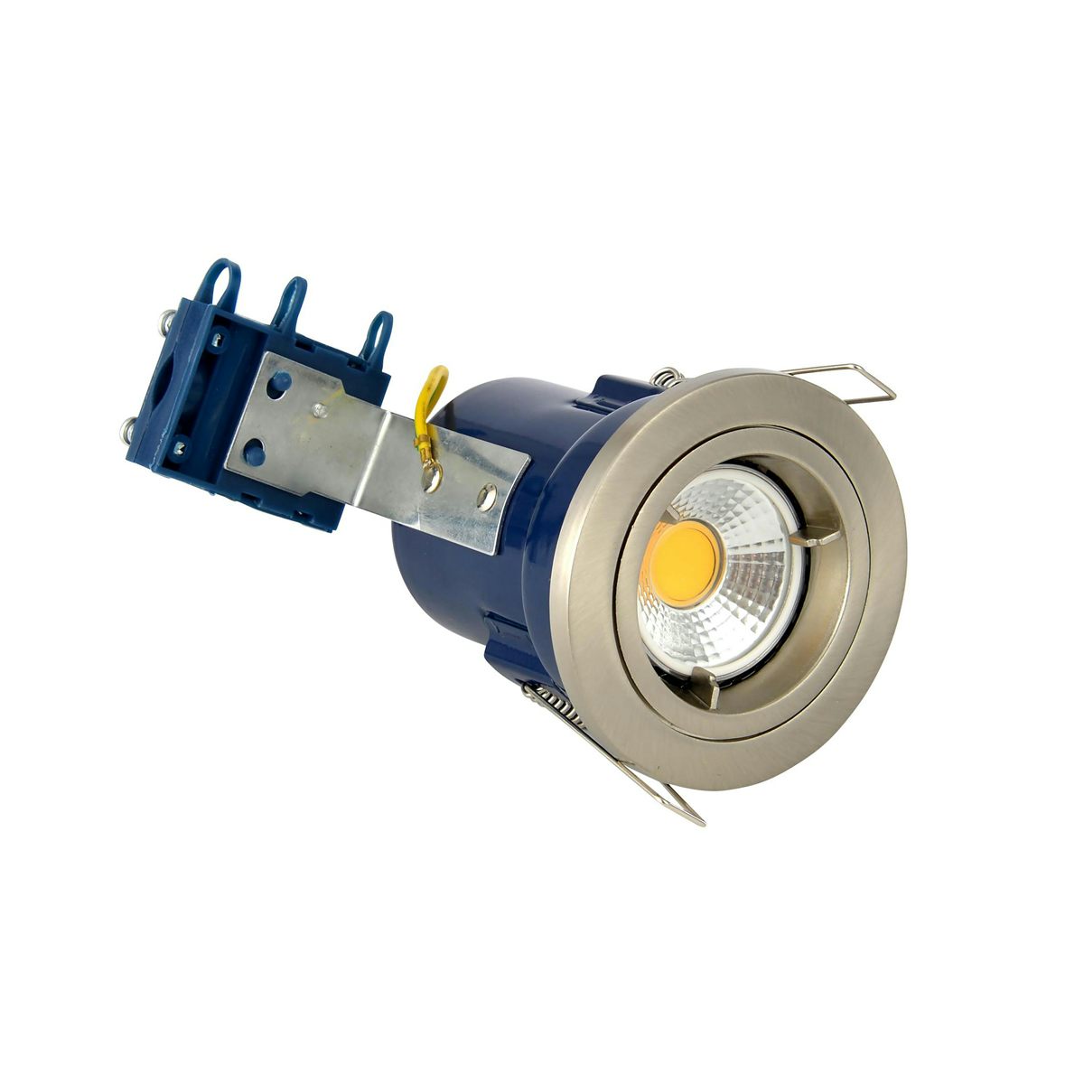 Forum fixed fire rated bathroom downlight in satin chrome