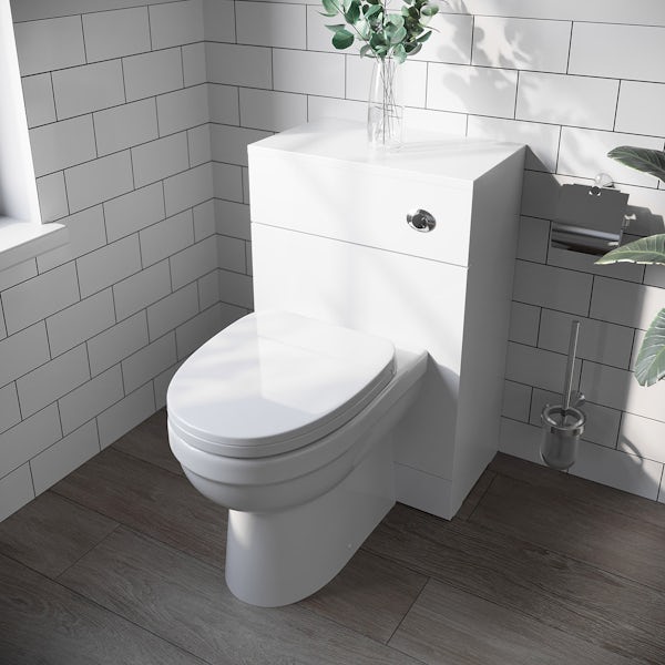 Orchard Elsdon white slimline back to wall toilet unit 500mm
