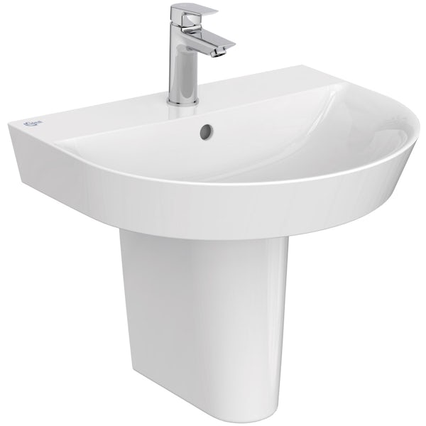 Ideal Standard Concept Air Arc 1 tap hole semi pedestal basin 550mm