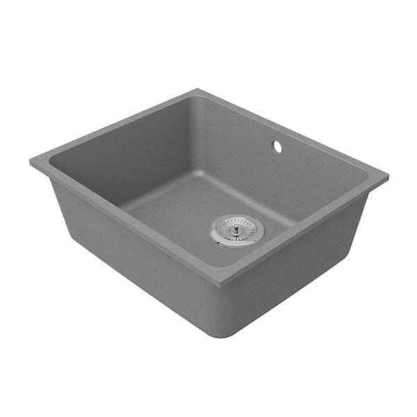 Schön Terre Cobblestone grey 1.0 bowl kitchen sink with Schon Burgh kitchen tap