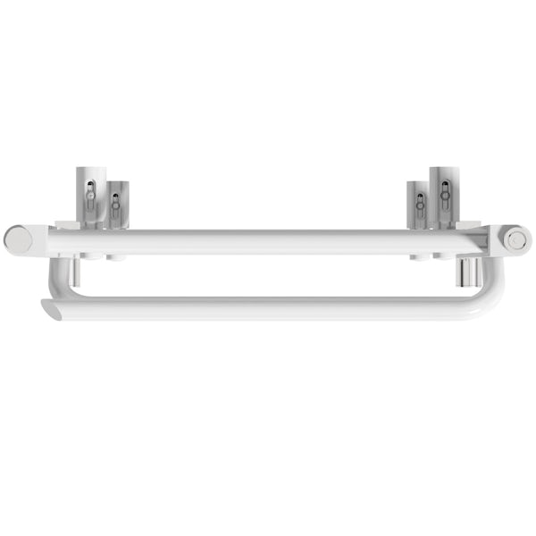 The Heating Co Rohe White Heated Towel, Acrylic Round Towel Bar Replacement