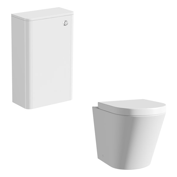 Mode Carter white back to wall unit and contemporary toilet with soft close seat