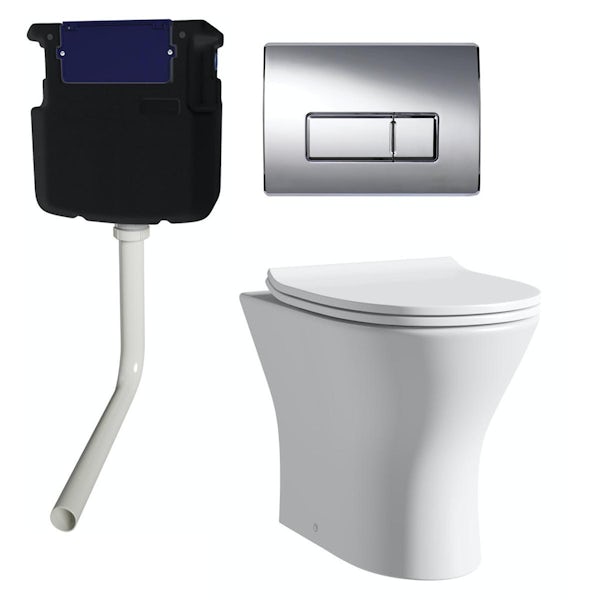 Orchard Derwent round back to wall toilet with soft close seat, concealed cistern and push plate