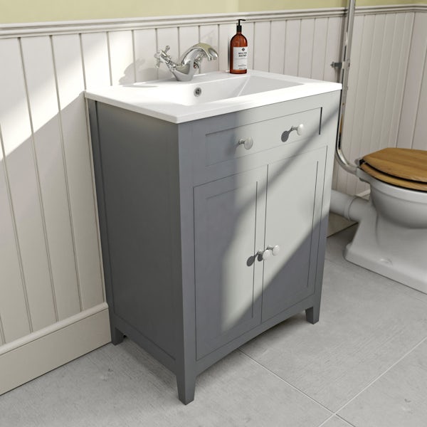 The Bath Co. Winchester and Camberley satin grey vanity suite 600mm