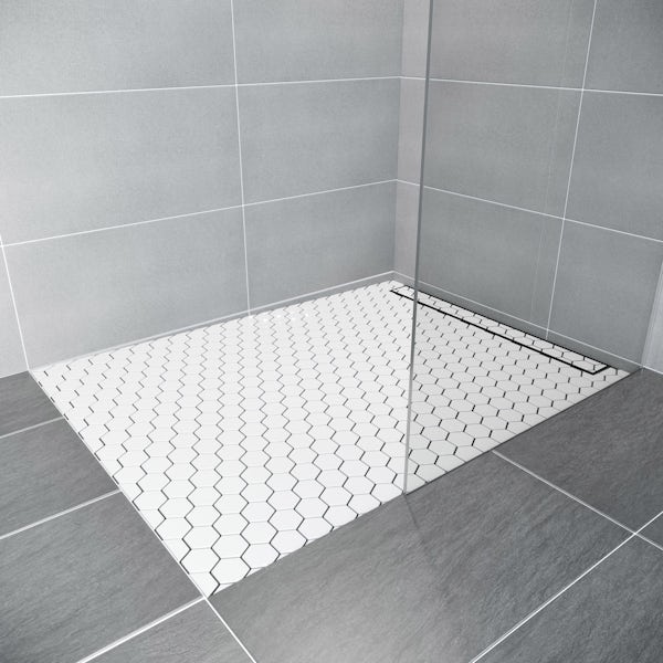 Mode single fall left handed wet room shower tray former and installation kit
