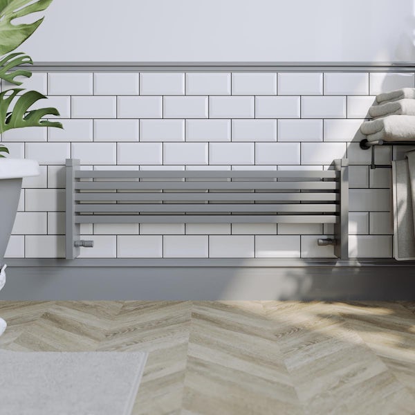 The Heating Co. Nova Scotia textured grey aluminium radiator