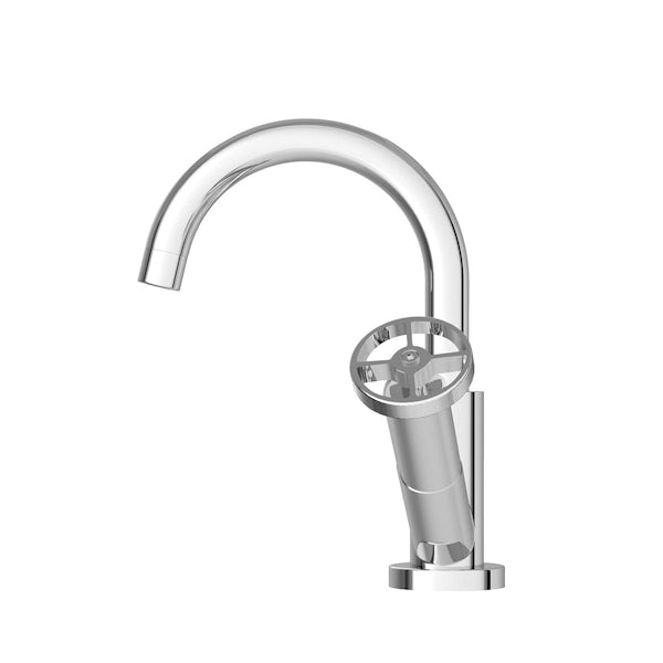 Mode Hicks chrome basin mixer tap with waste