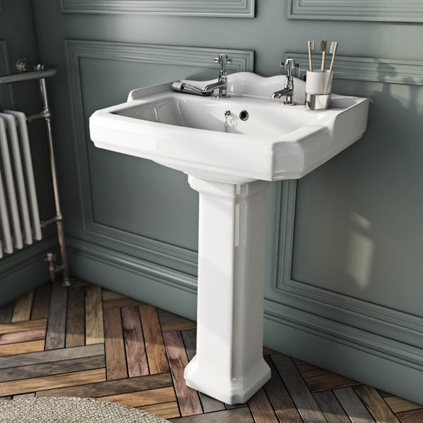 The Bath Co. Winchester complete bathroom suite with enclosure, tray, shower and taps