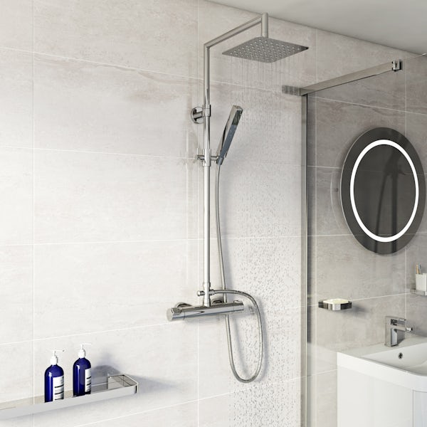 Mode Cool Touch square thermostatic exposed mixer shower