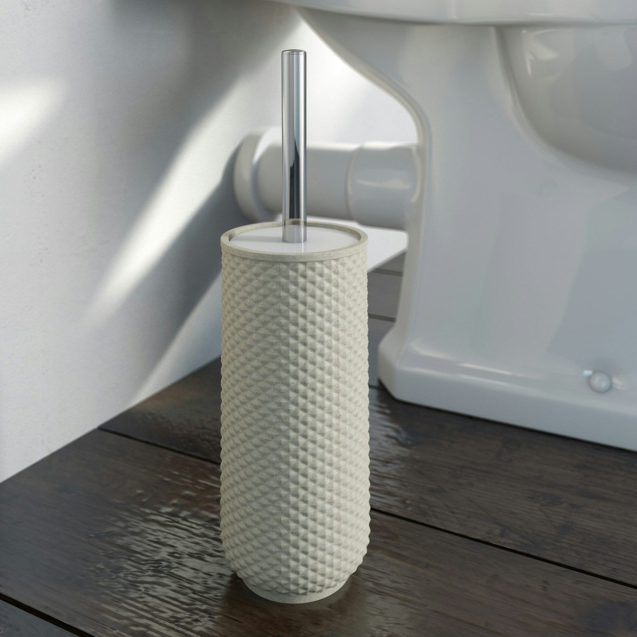 Cream toilet brush best sale holder