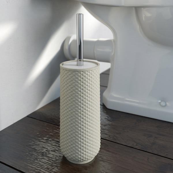 Accents ceramic cream toilet brush holder