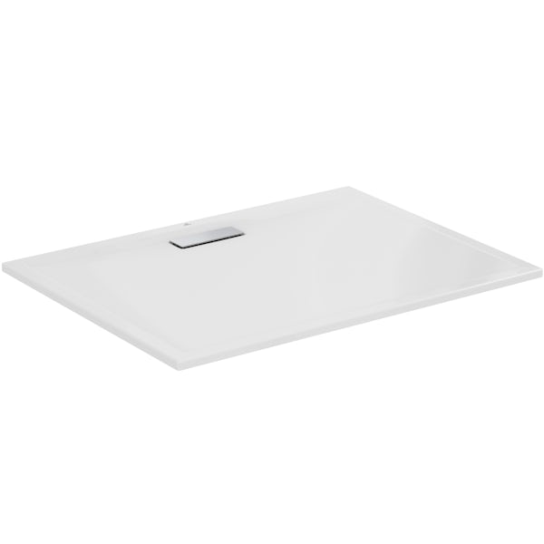 Ideal Standard Ultraflat 1200 x 900cm white rectangular shower tray with waste