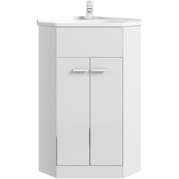 Clarity Compact white corner vanity unit and basin