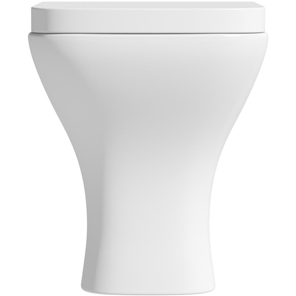 Orchard Derwent square compact back to wall toilet with soft close wrapover seat