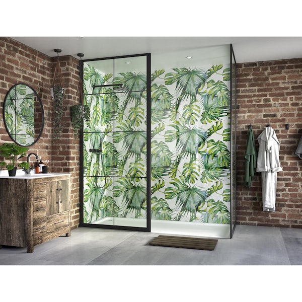 Showerwall Custom Botanical acrylic showerwall panel