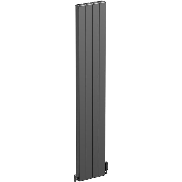 The Heating Co. Edmonton vertical textured black aluminium radiator