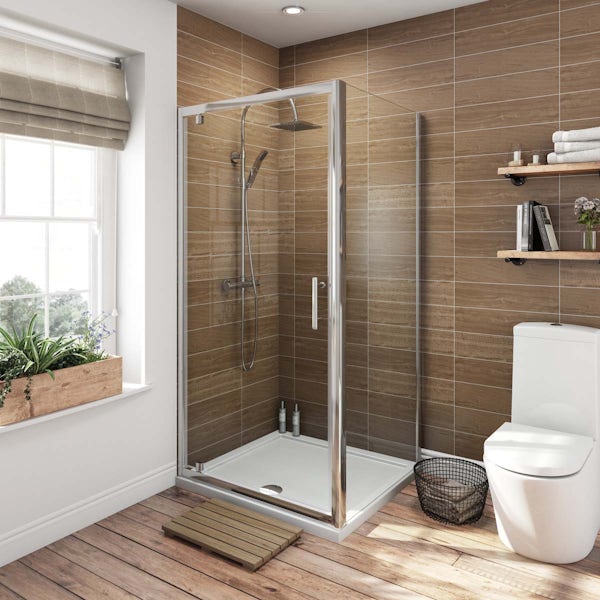 Oakley Bathroom set with 800 x 760 Pivot Enclosure & Tray