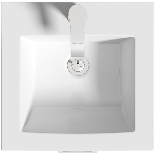 Orchard Lea marble wall hung vanity unit and ceramic basin 420mm