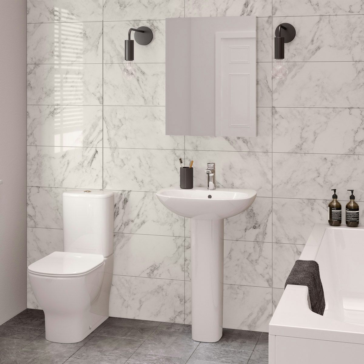 Ideal Standard Tesi close coupled toilet with full pedestal basin 600mm