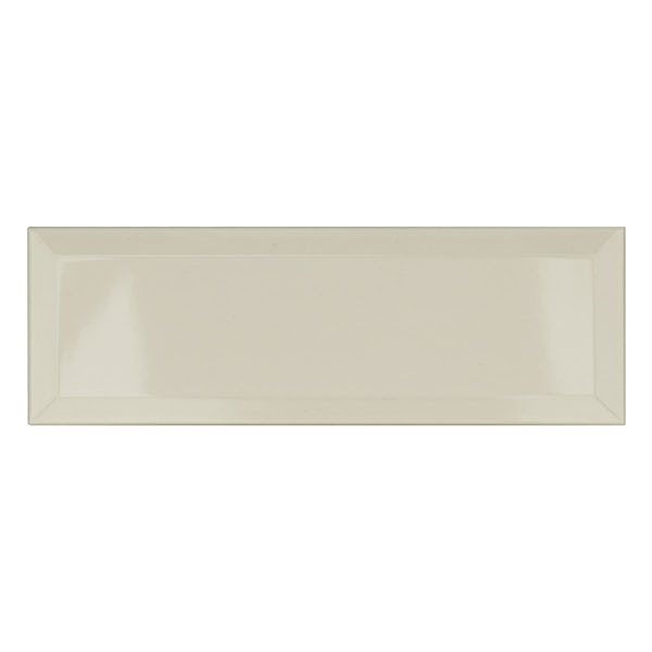 Maxi Metro ivory bevelled gloss wall tile 100mm x 300mm