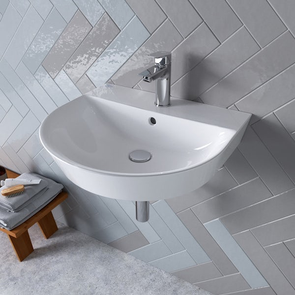 Ideal Standard Concept Air Arc 1 tap hole wall hung basin 500mm