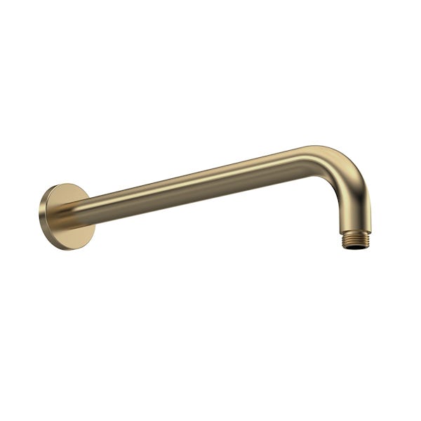 Mode Hicks round wall mounted shower arm in brushed brass