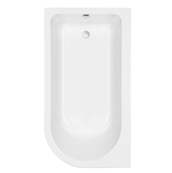 Carronite Status 5mm J shaped right handed shower bath 1550 x 850