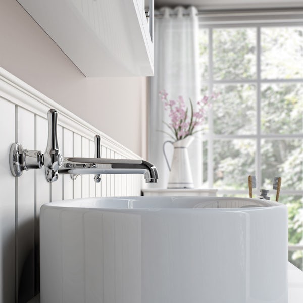 The Bath Co. Camberley lever wall mounted basin mixer tap