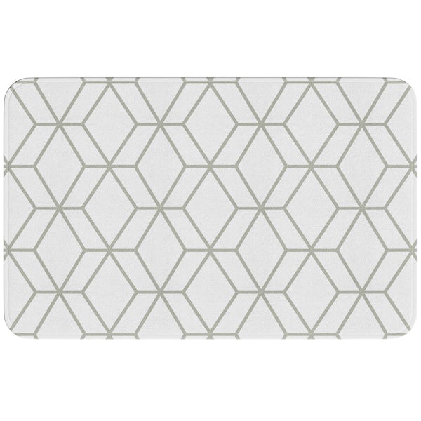 Accents grey flannel printed bath mat
