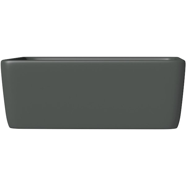 Mode Ellis charcoal grey square countertop basin 480mm
