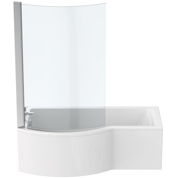 Ideal Standard Concept Air left hand shower bath with bath screen and front panel 1700 x 900