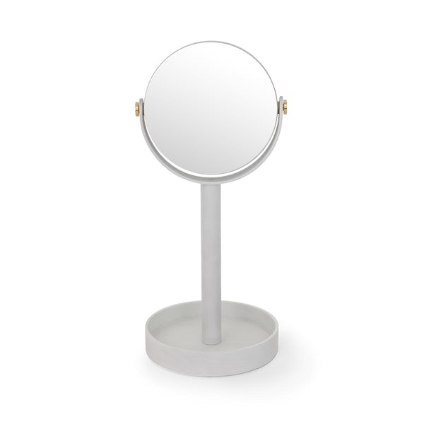 Accents Oyster white magnify mirror