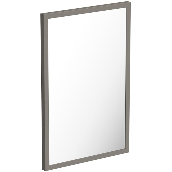 Mode Hale grey-stone matte bathroom mirror 850 x 550mm