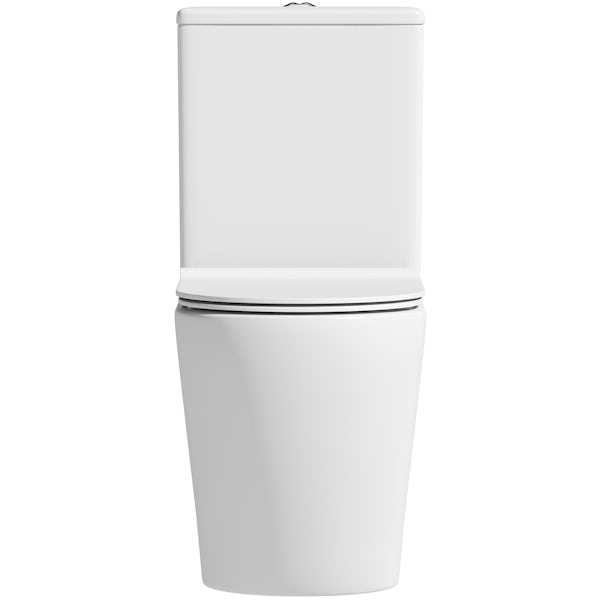 Parisi close coupled toilet with soft close seat