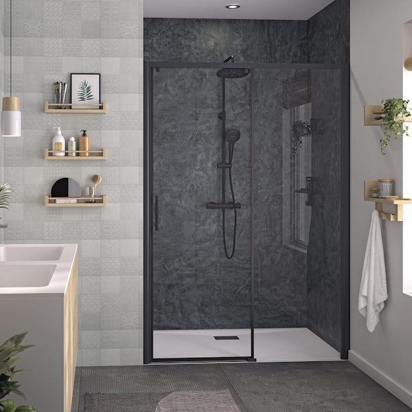 Kinewall Cement Grey Tiles shower wall panel 1200 x 2500