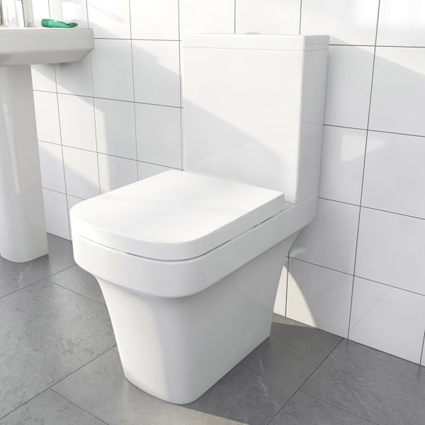 Mode Carter close coupled toilet and full pedestal basin suite