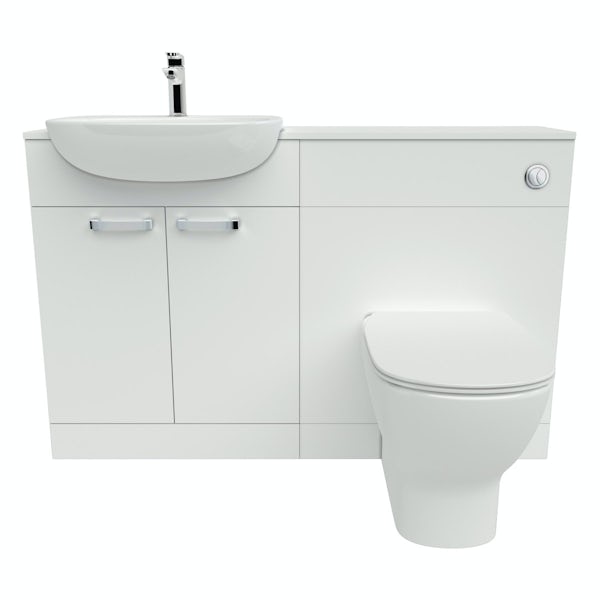 Ideal Standard Tesi white 1300 combination unit, toilet with Aquablade and soft close seat