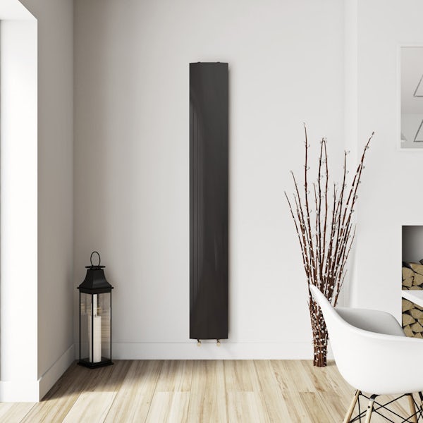 The Heating Co. Korlea black vertical radiator 2000 x 280