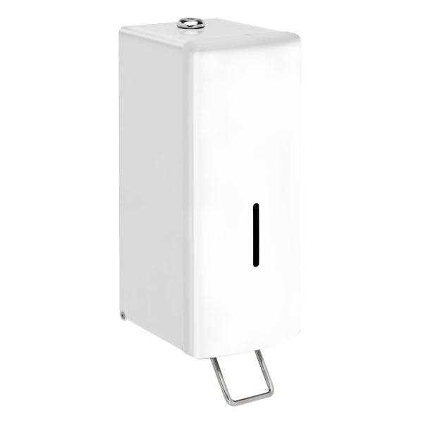 Dolphin commercial surface mounted soap dispenser in white finish