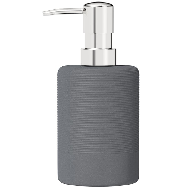 Accents dark grey soap dispenser | VictoriaPlum.com