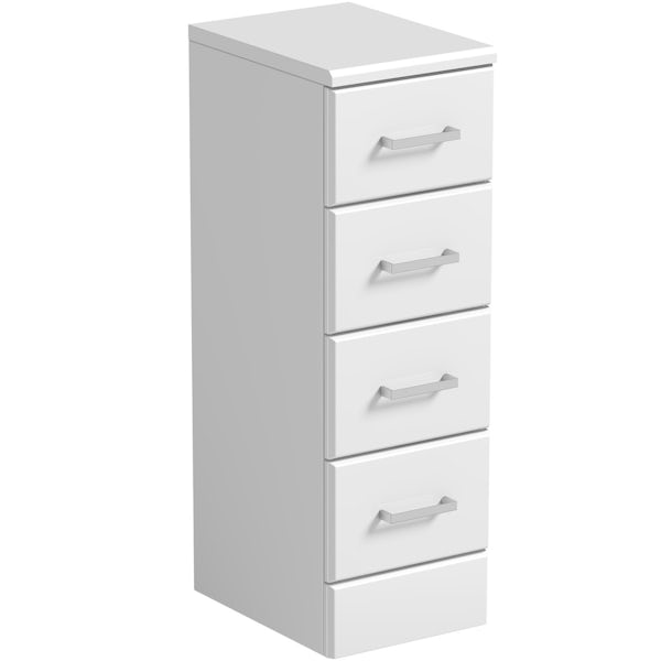 Eden white multi drawer unit 330mm