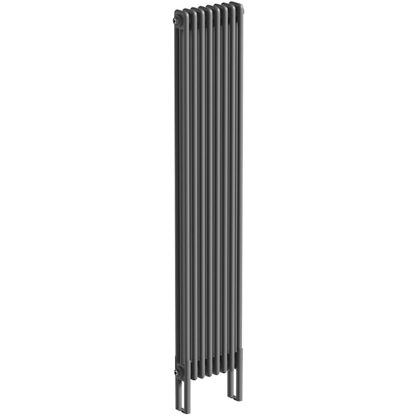 The Heating Co. Corso anthracite grey tall 3 column radiator