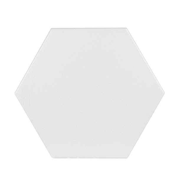 British Ceramic Tile Hex white matt tile 175mm x 202mm