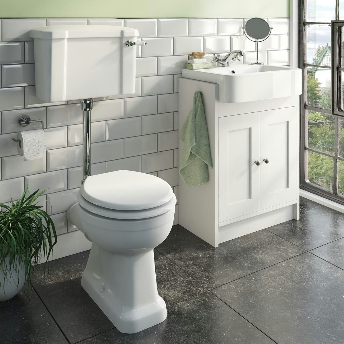 The Bath Co. Camberley white vanity unit with low level toilet ...