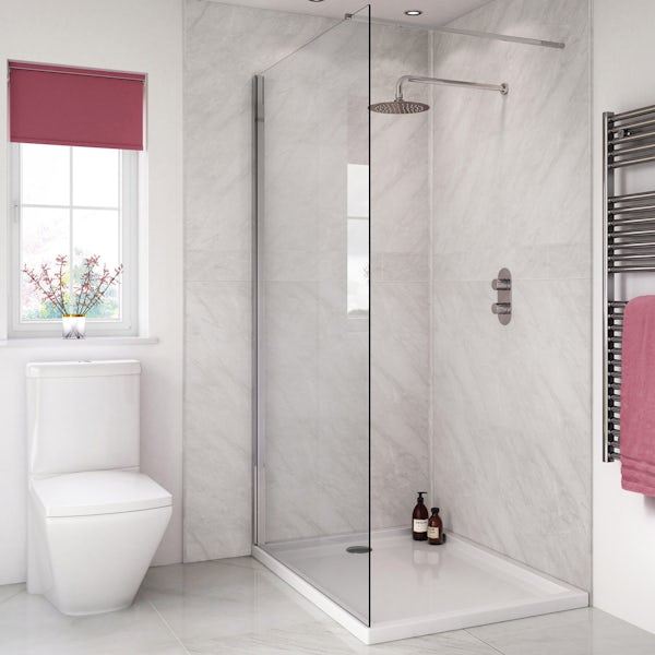 Splashpanel Milano Grey easy fit 2 sided shower wall panel kit