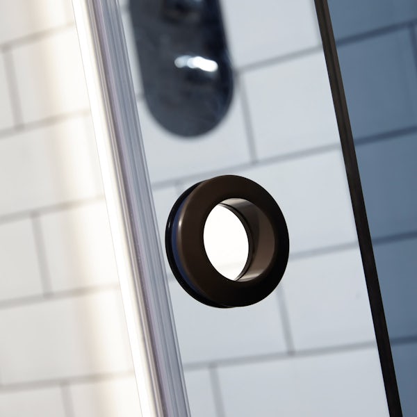 Mode 8mm luxury black left handed offset quadrant shower enclosure 1200 x 800